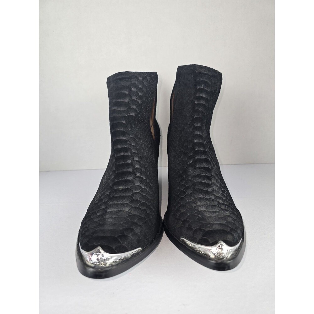 Jeffrey Campbell Cromwell Ankle Boots Women Sz 11 Snake Embossed Western - Picture 2 of 10